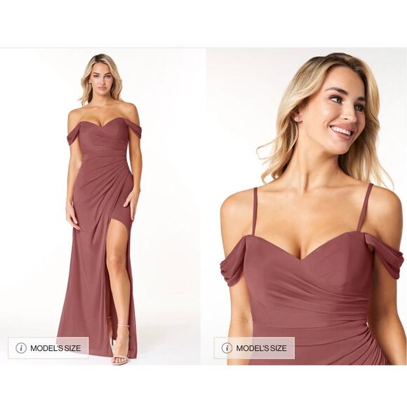 New! Azazie Amethyst Tessa Bridesmaids Dress Wedding CUSTOM PLUS SIZE Slit Sexy - Picture 1 of 7